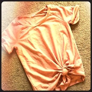 Heather pink tie T-shirt